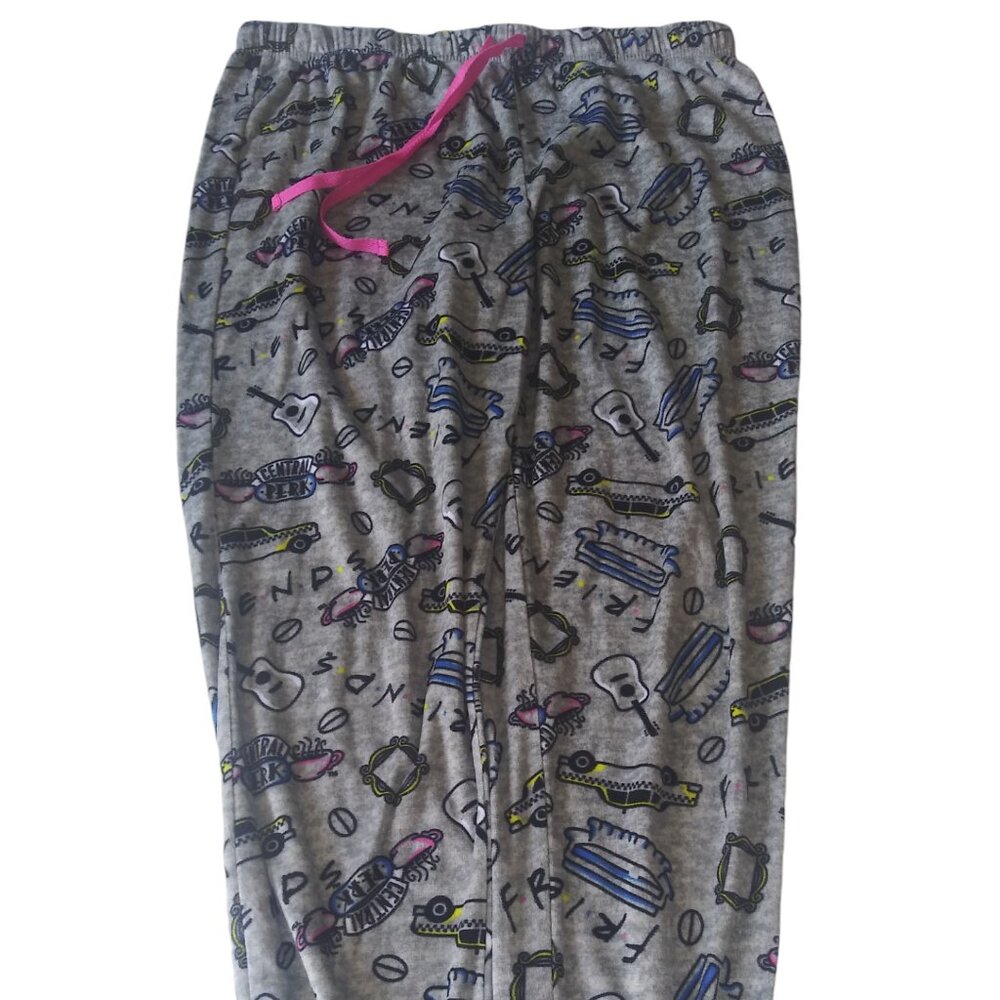 FRIENDS TV Show Series Soft Gray Pajama Pants Central Perk Womens Size Large